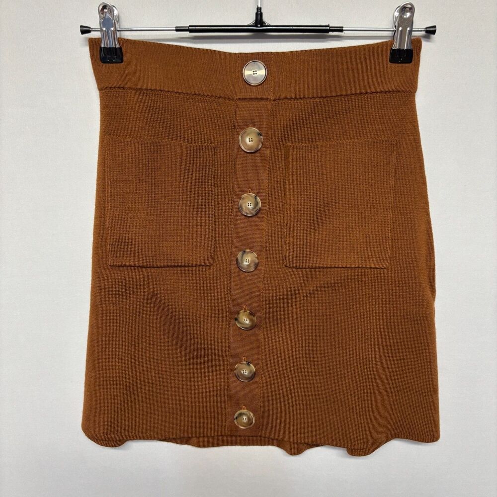 NWT La Maille Sezane Women Jupe Louisa Knit Skirt Size Small Merino Wool D134 11